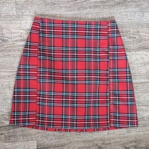 Red Plaid Brandy Melville Mini Skirt